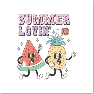 Retro Pineapple and Watermelon dudes Posters and Art